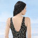 Badeanzüge - Laurina Badeanzug mit glänzendem Foliendruck und Halbkorsage, in Größe 036 bis 052, in Cup C, in Farbe SCHWARZ-WEISS – Farbe SCHWARZ-WEISS – Ansicht 2