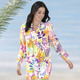 Strandkleider - Longbluse mit langen Ärmeln und Bordürendruck – Farbe MULTICOLOR – Ansicht 3 Strandkleider - Longbluse mit langen Ärmeln und Bordürendruck, in Größe 036 bis 054, in Farbe MULTICOLOR – Farbe MULTICOLOR – Ansicht 3