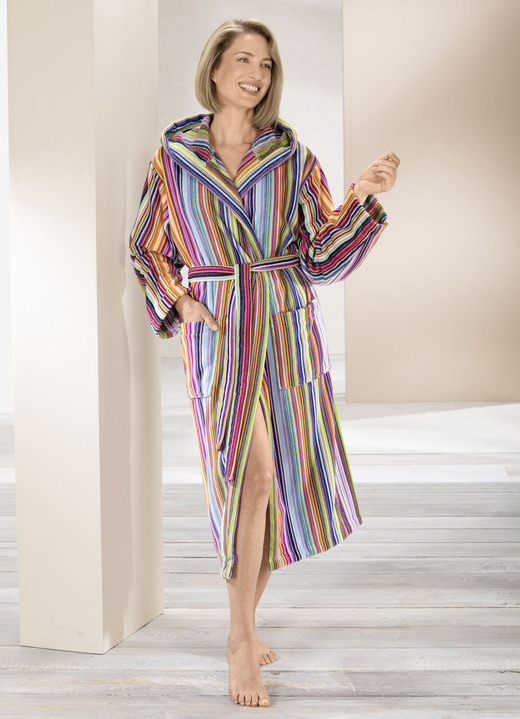 Laurina - Bademantel mit Kapuze, in Größe L (44/46) bis XXL (52/54), in Farbe MULTICOLOR Ansicht 1