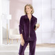 Freizeitanzüge - Hausanzug mit 2-Wege-Zipper, in Größe 018 bis 052, in Farbe PETROL – Farbe AUBERGINE – Ansicht 2