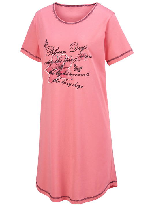 Kurzarm - Zweierpack Nachthemden, Kurzarm mit Rundhals, in Größe 036 bis 060, in Farbe FLIEDER/TÜRKIS Ansicht 6