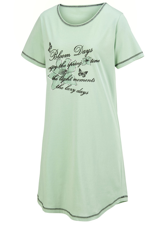 Kurzarm - Zweierpack Nachthemden, Kurzarm mit Rundhals, in Größe 036 bis 060, in Farbe FLIEDER/TÜRKIS Ansicht 9