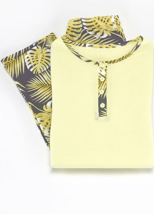 - Zweierpack Schlafanzüge aus Baumwolle, in Größe 034 bis 054, in Farbe 1X BLAU, 1X GELB Ansicht 4