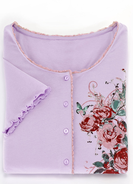 Kurzarm - Zweierpack Nachthemden aus nachhaltigem Baumwollanbau, in Größe 036 bis 060, in Farbe 1X APRICOT, 1X FLIEDER Ansicht 4