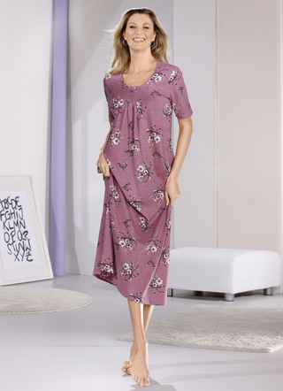 Nachthemd, knöchellang mit kurzen Ärmeln