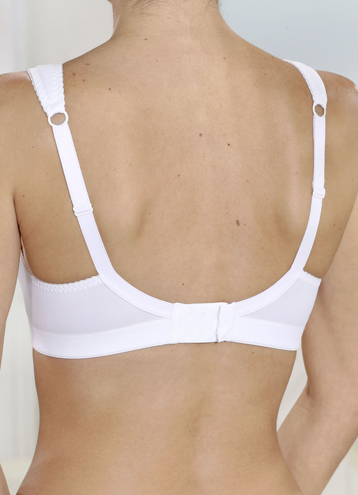 Soft-BH - Swegmark BH mit hübscher Elastikspitze Ansicht 3 Soft-BH - Swegmark BH mit hübscher Elastikspitze, in Größe 075 bis 105, in Cup E, in Farbe WEISS Ansicht 3