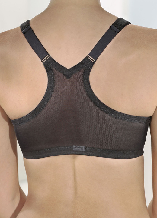 Soft-BH - Glamorise Stütz-BH mit praktischem Vorderverschluss, in Größe 090 bis 120, in Cup I, in Farbe SCHWARZ Ansicht 2