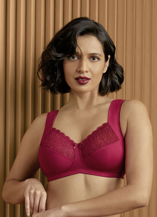 Soft-BH - Anita BH mit Elastikspitze, in Größe 075 bis 115, in Cup C, in Farbe KIRSCHROT Ansicht 1