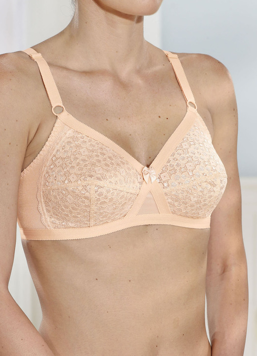 Soft-BH - Format Zweierpack BH mit Spitzencups, in Größe 075 bis 095, in Cup A, in Farbe 1X BEIGE, 1X WEISS Ansicht 1