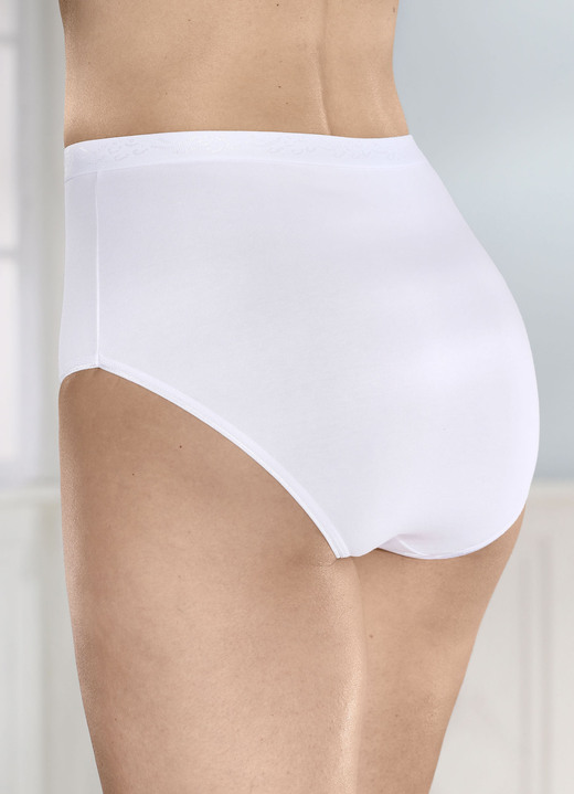 Slips - Fünferpack Slips mit strukturiertem Elastikbund Ansicht 2 Slips - Fünferpack Slips mit strukturiertem Elastikbund, in Größe 038 bis 054, in Farbe WEISS Ansicht 2