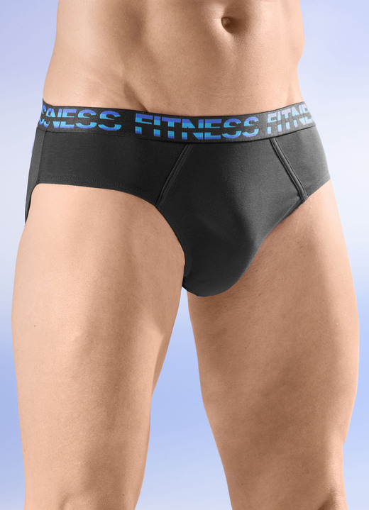 Slips & Unterhosen - Viererpack Slips mit Elastikbund, in Größe 004 bis 011, in Farbe 2X ROYALBLAU, 2X SCHWARZ Ansicht 2