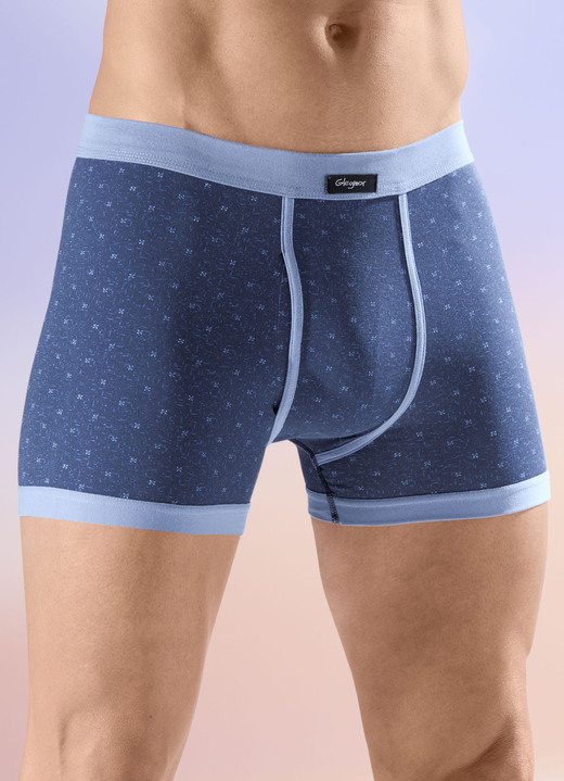 Slips & Unterhosen - Viererpack Unterhosen mit Alloverdessin, in Größe 005 bis 011, in Farbe 2X MARINE-HELLBLAU, 2X HELLBLAU-MARINE