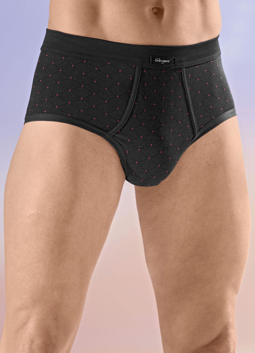 Slips & Unterhosen - Viererpack Slips mit Softbund, in Größe 005 bis 011, in Farbe 2X NAVY-ROT, 2X SCHWARZ-ROT Ansicht 2