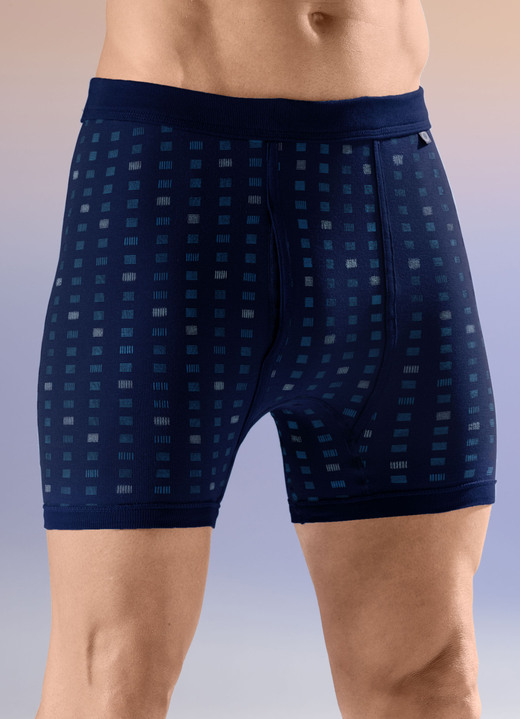 Slips & Unterhosen - Dreierpack Unterhosen mit Alloverdessin, in Größe 005 bis 014, in Farbe 2X SMARAGD-BUNT, 1X NAVY-BUNT Ansicht 2