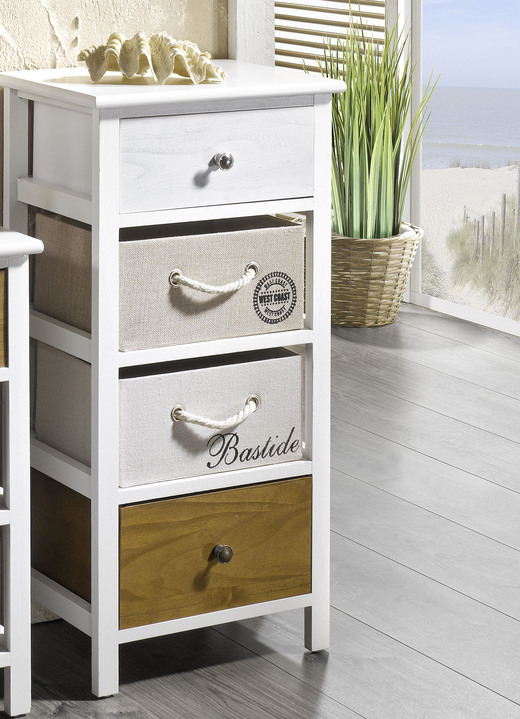 Kommoden - Handgefertigte Kommode, in Farbe WEISS-BRAUN, in Ausführung Kommode mit 3 Schubladen Ansicht 2