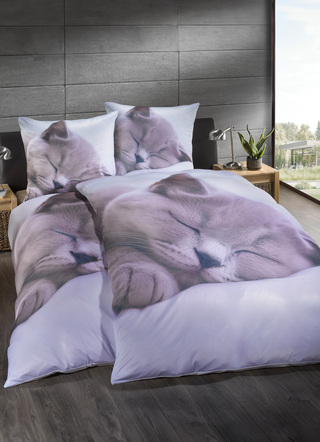 Bettwäschegarnituren - Microfaser-Interlock Bettwäsche-Garnitur, in Größe 112 (80/80 cm + 135/200 cm) bis 115 (80/80 cm + 155/220 cm), in Farbe MULTICOLOR