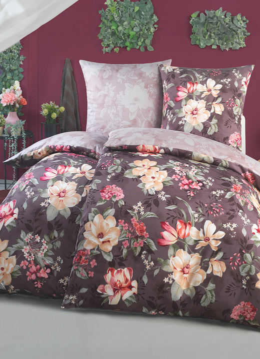 Bettwäschegarnituren - Bettwäsche-Garnitur, in Größe 111 (40/80 cm + 135/200 cm) bis 115 (80/80 cm + 155/220 cm), in Farbe BRAUN Ansicht 2