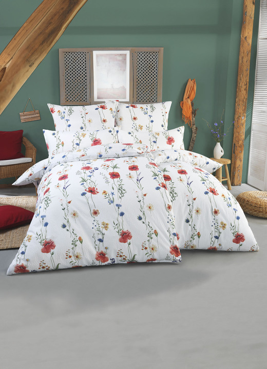 Bettwäschegarnituren - Beidseitig bedruckte Bettwäsche-Garnitur, in Größe 111 (40/80 cm + 135/200 cm) bis 115 (80/80 cm + 155/220 cm), in Farbe ROT Ansicht 2