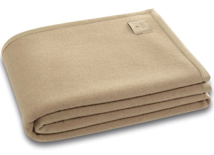 Decken - Wohndecke aus Schurwolle und Kamelhaar, in Farbe CAMEL Ansicht 1