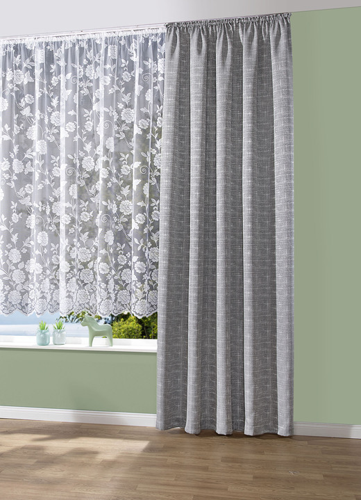 Modern - Übergardinen-Garnitur aus deutscher Fertigung, in Größe 365 (H145xB145 cm) bis 456 (H245xB145 cm), in Farbe NATUR Ansicht 4