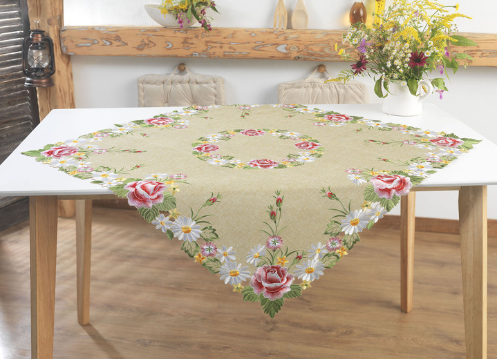 Tischdecken - Tisch- und Raumdekoration in harmonischen Farben, in Größe 101 (Deckchen, 35/ 50 cm) bis 404 (Kissenbezug, 40/ 40 cm), in Farbe GRÜN-BUNT Ansicht 1