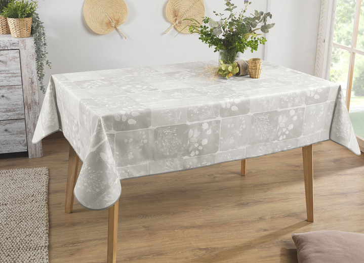 Tischdecken - Wachstuch-Tischdecke in toller Patchwork-Optik, in Größe 108 (Tischdecke, 80/ 80 cm) bis 190 (Tischdecke oval, 140/190 cm), in Farbe BEIGE Ansicht 4