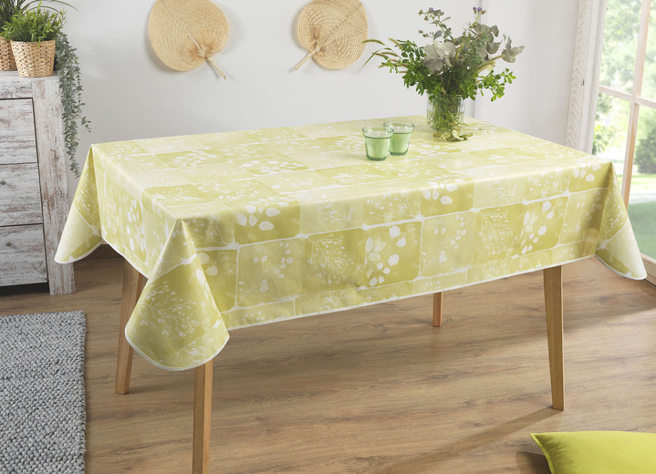 Tischdecken - Wachstuch-Tischdecke in toller Patchwork-Optik, in Größe 108 (Tischdecke, 80/ 80 cm) bis 190 (Tischdecke oval, 140/190 cm), in Farbe GRÜN Ansicht 1