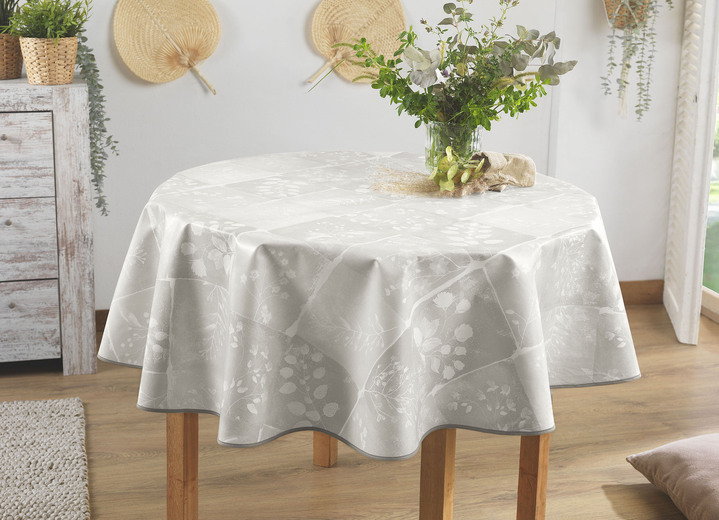 Tischdecken - Wachstuch-Tischdecke in toller Patchwork-Optik, in Größe 108 (Tischdecke, 80/ 80 cm) bis 190 (Tischdecke oval, 140/190 cm), in Farbe BEIGE Ansicht 5