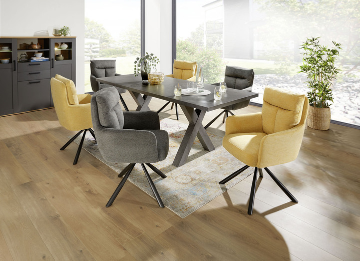 Stühle & Sitzbänke - 2er-Set Armlehnenstühle in XXL-Sitzbreite, in Farbe GELB Ansicht 2