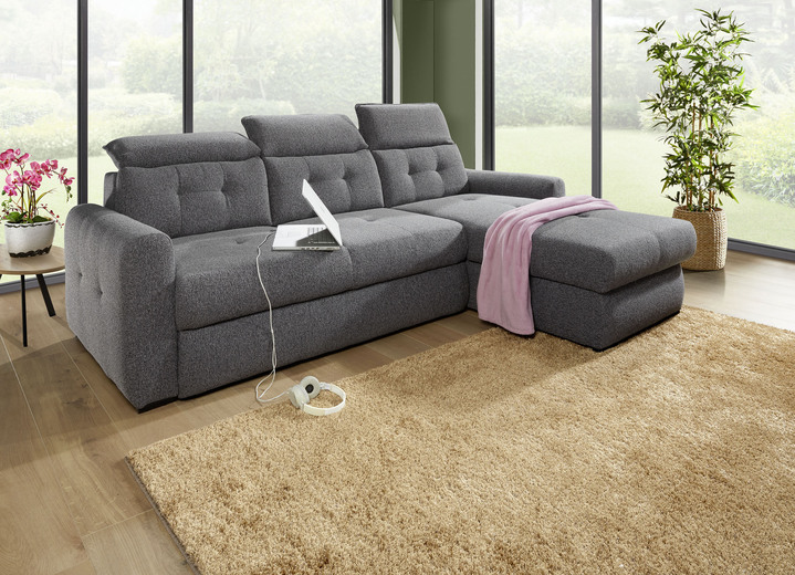 Polsterecken - Polsterecke mit Bettfunktion und Bettkasten, in Farbe CREME Ansicht 4