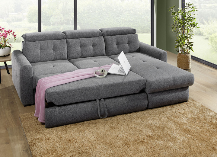 Polsterecken - Polsterecke mit Bettfunktion und Bettkasten, in Farbe CREME Ansicht 6