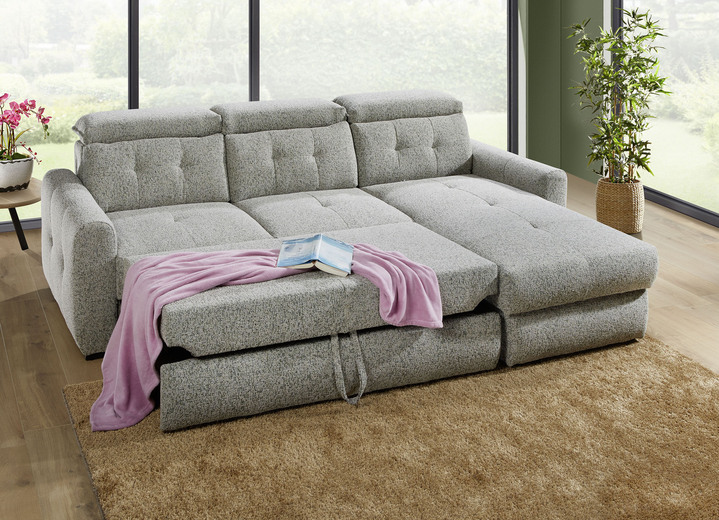 Polsterecken - Polsterecke mit Bettfunktion und Bettkasten, in Farbe CREME Ansicht 12