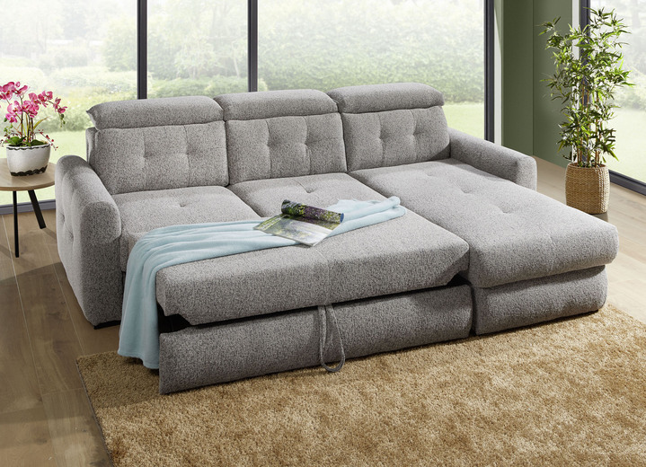 Polsterecken - Polsterecke mit Bettfunktion und Bettkasten, in Farbe CREME Ansicht 9