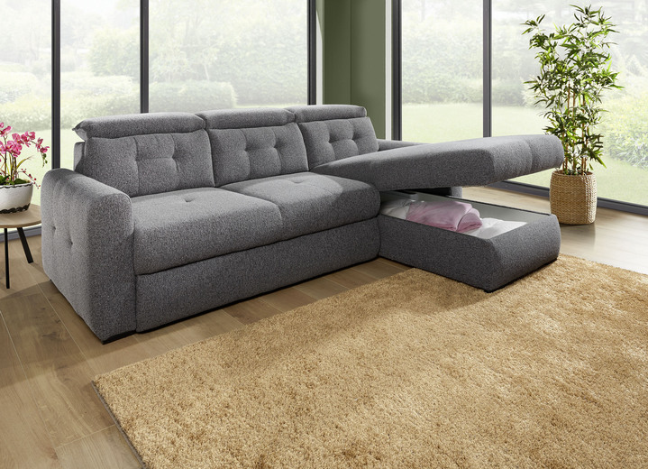 Polsterecken - Polsterecke mit Bettfunktion und Bettkasten, in Farbe CREME Ansicht 5