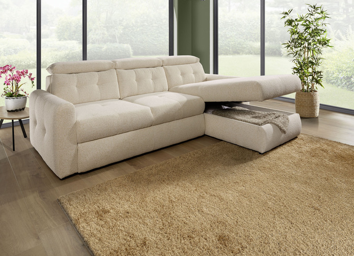 Polsterecken - Polsterecke mit Bettfunktion und Bettkasten, in Farbe CREME Ansicht 2