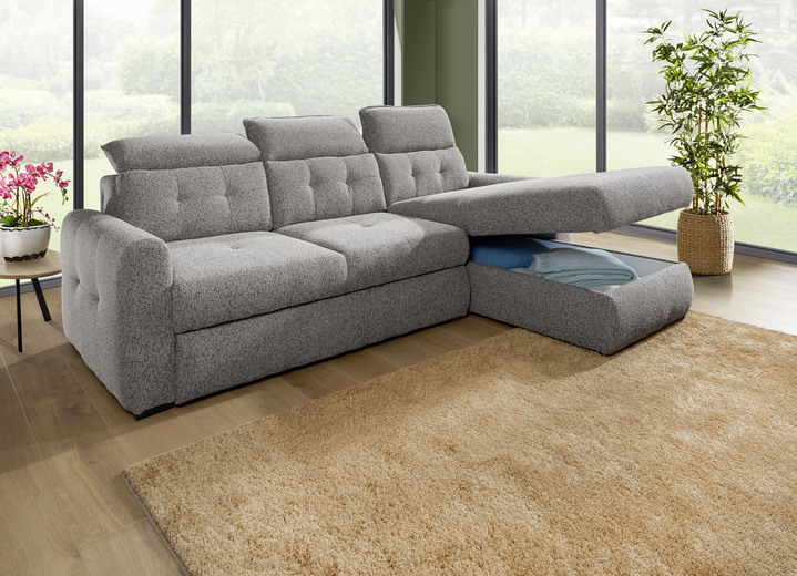 Polsterecken - Polsterecke mit Bettfunktion und Bettkasten, in Farbe CREME Ansicht 8