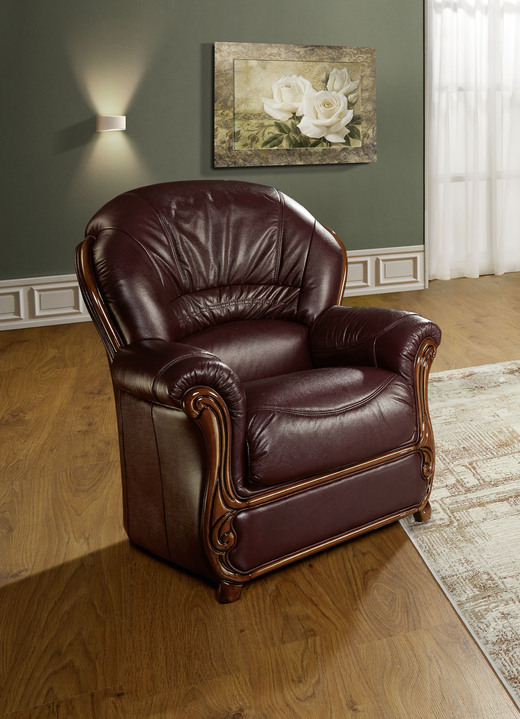 Polstergruppen - Frei im Raum aufstellbare Polstermöbel mit Lederbezug, in Farbe ANTIK-GRÜN, in Ausführung Leder-Zweisitzer Ansicht 7