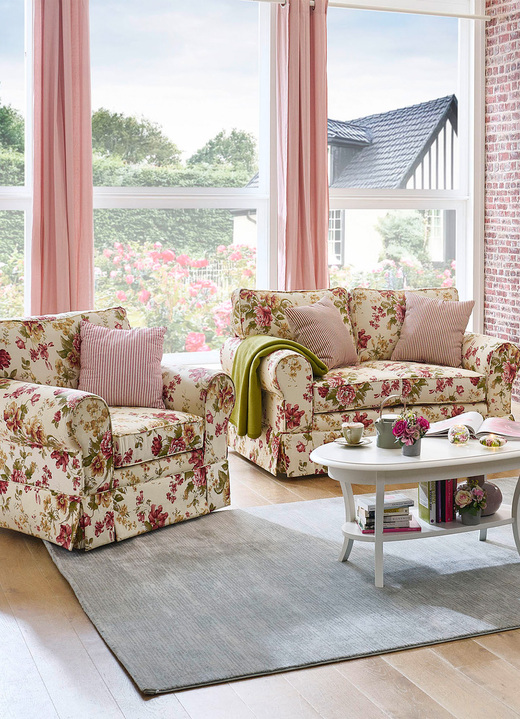 Polstergruppen - Frei im Raum aufstellbare Polstermöbel mit Dekokissen, in Farbe ROT, in Ausführung Zweisitzer Ansicht 5