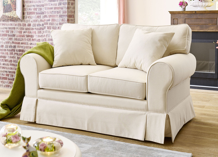 Polstergruppen - Frei im Raum aufstellbare Polstermöbel mit Dekokissen, in Farbe ROT, in Ausführung Zweisitzer Ansicht 3