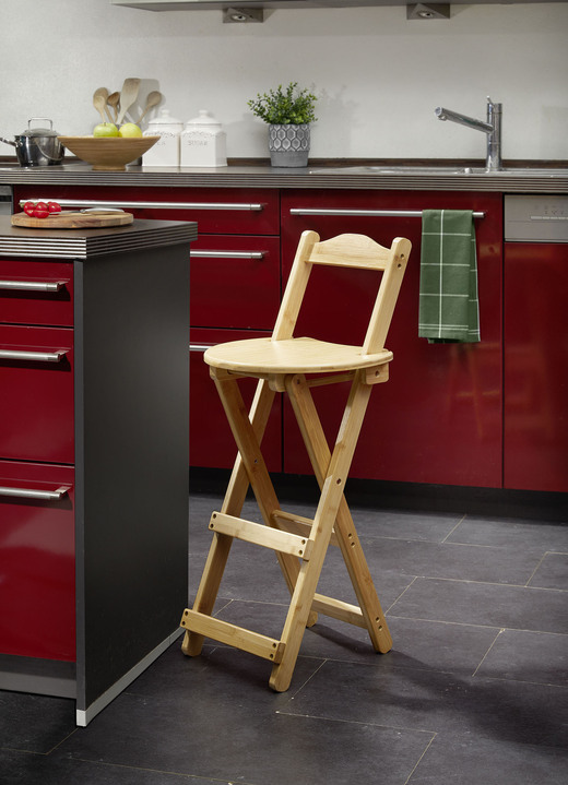 Küchenmöbel - Klapp-Hocker aus Bambus, in Farbe NATUR Ansicht 4