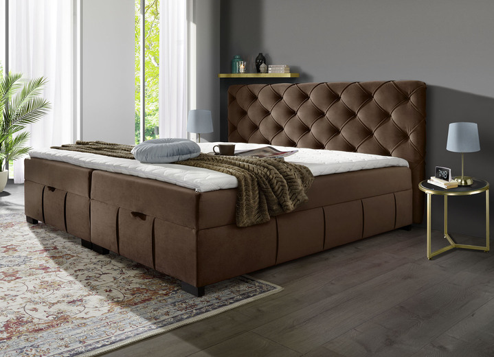 Boxspringbetten - Boxspringbett mit Kaltschaumtopper, in Farbe ANTHRAZIT Ansicht 14