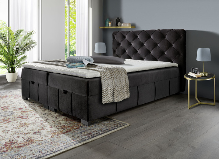 Boxspringbetten - Boxspringbett mit Kaltschaumtopper, in Farbe ANTHRAZIT Ansicht 10