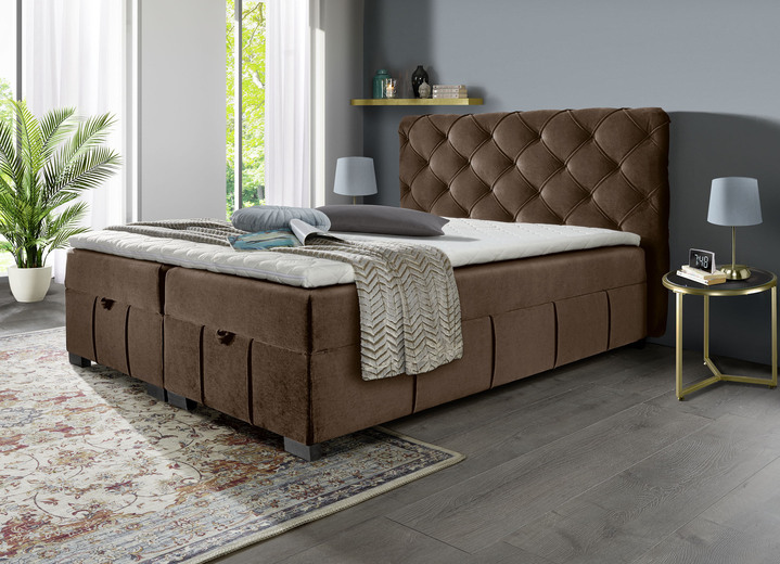 Boxspringbetten - Boxspringbett mit Kaltschaumtopper, in Farbe ANTHRAZIT Ansicht 11