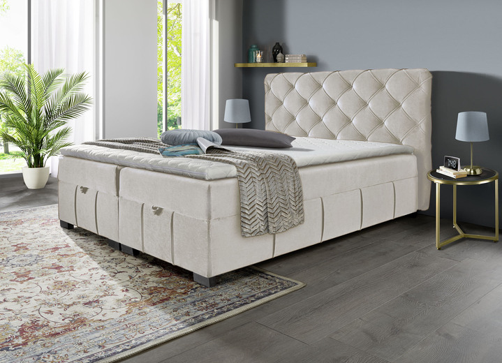 Boxspringbetten - Boxspringbett mit Kaltschaumtopper, in Farbe ANTHRAZIT Ansicht 9