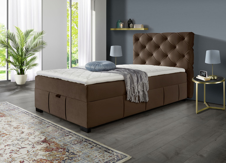 Boxspringbetten - Boxspringbett mit Kaltschaumtopper, in Farbe ANTHRAZIT Ansicht 6