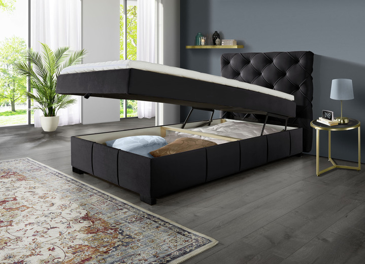 Boxspringbetten - Boxspringbett mit Kaltschaumtopper, in Farbe ANTHRAZIT Ansicht 16