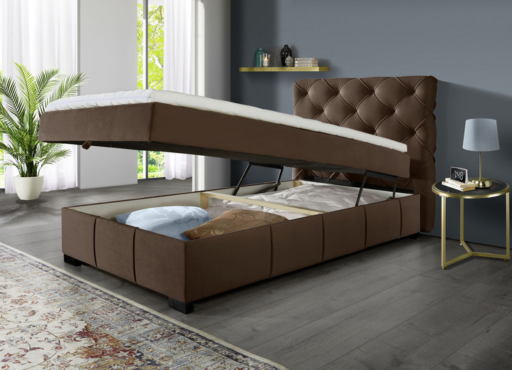 Boxspringbetten - Boxspringbett mit Kaltschaumtopper, in Farbe ANTHRAZIT Ansicht 7