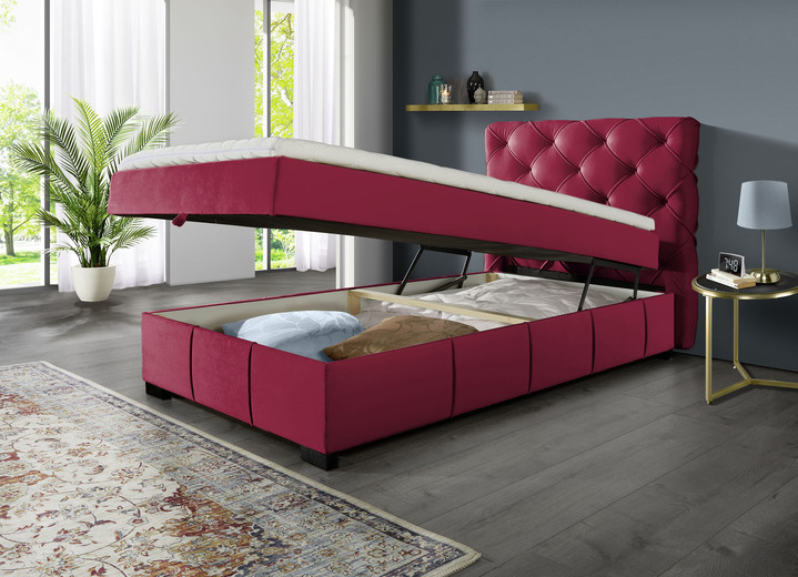 Boxspringbetten - Boxspringbett mit Kaltschaumtopper, in Farbe ANTHRAZIT Ansicht 3