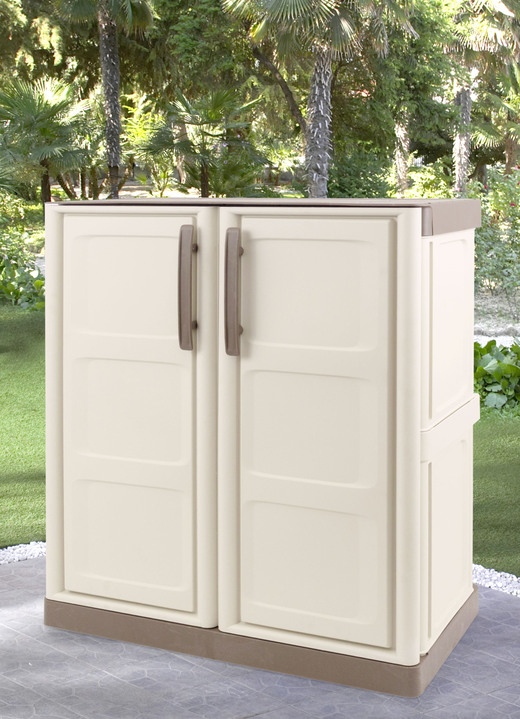 Gartenmöbel - Stabile Gartenschränke, in Farbe BEIGE, in Ausführung klein Ansicht 1