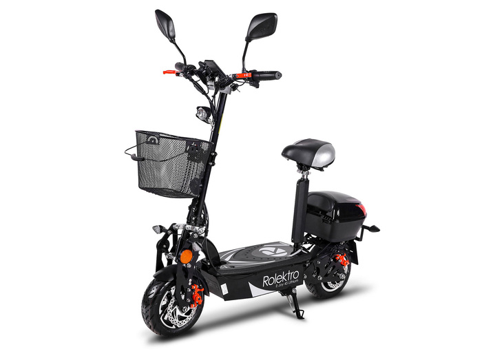 Akku-Zweiräder - Umweltfreundlich unterwegs mit dem Elektroroller E-Joy von Rolektro Ansicht 2 Akku-Zweiräder - Umweltfreundlich unterwegs mit dem Elektroroller E-Joy von Rolektro, in Farbe SCHWARZ, in Ausführung E-Joy 20 mit Blei-Gel-Akku Ansicht 2